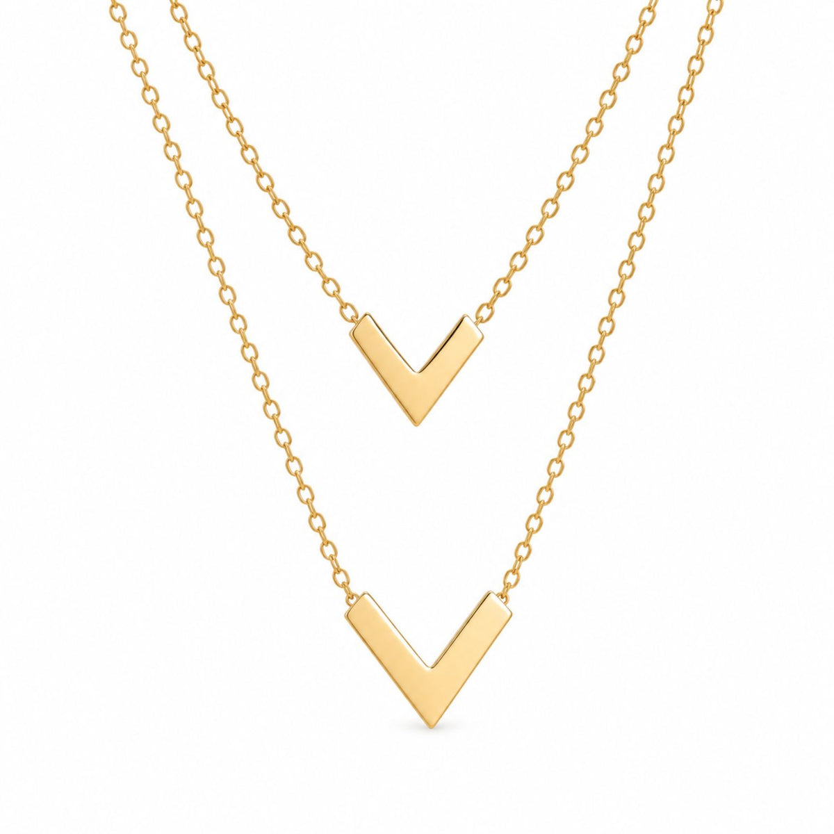 Lant Dublu Placat cu Aur 14k in V