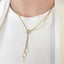 Lant Placat cu Aur 14k Dublu cu Perle