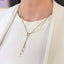 Lant Placat cu Aur 14k Dublu cu Perle