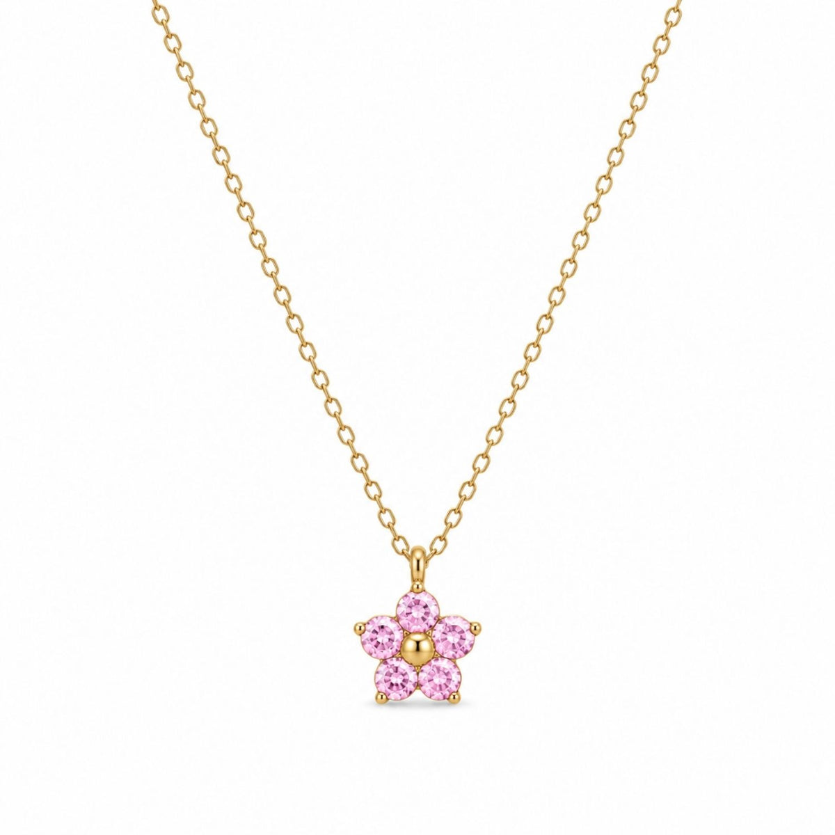Lant Placat cu Aur 14k Floare Roz