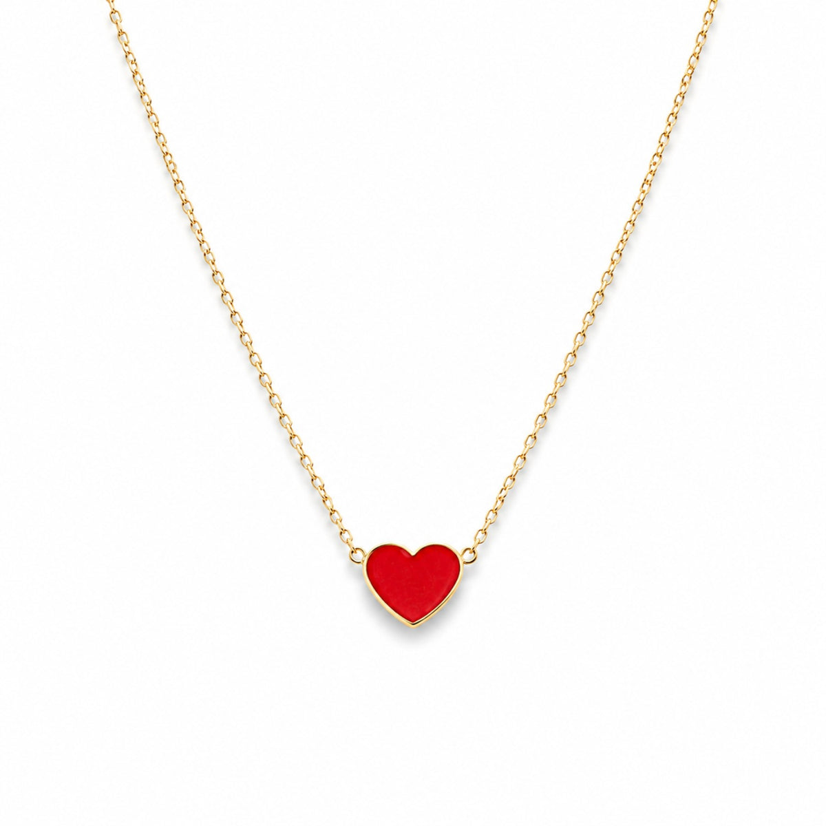Lant Placat cu Aur 14k Red Heart