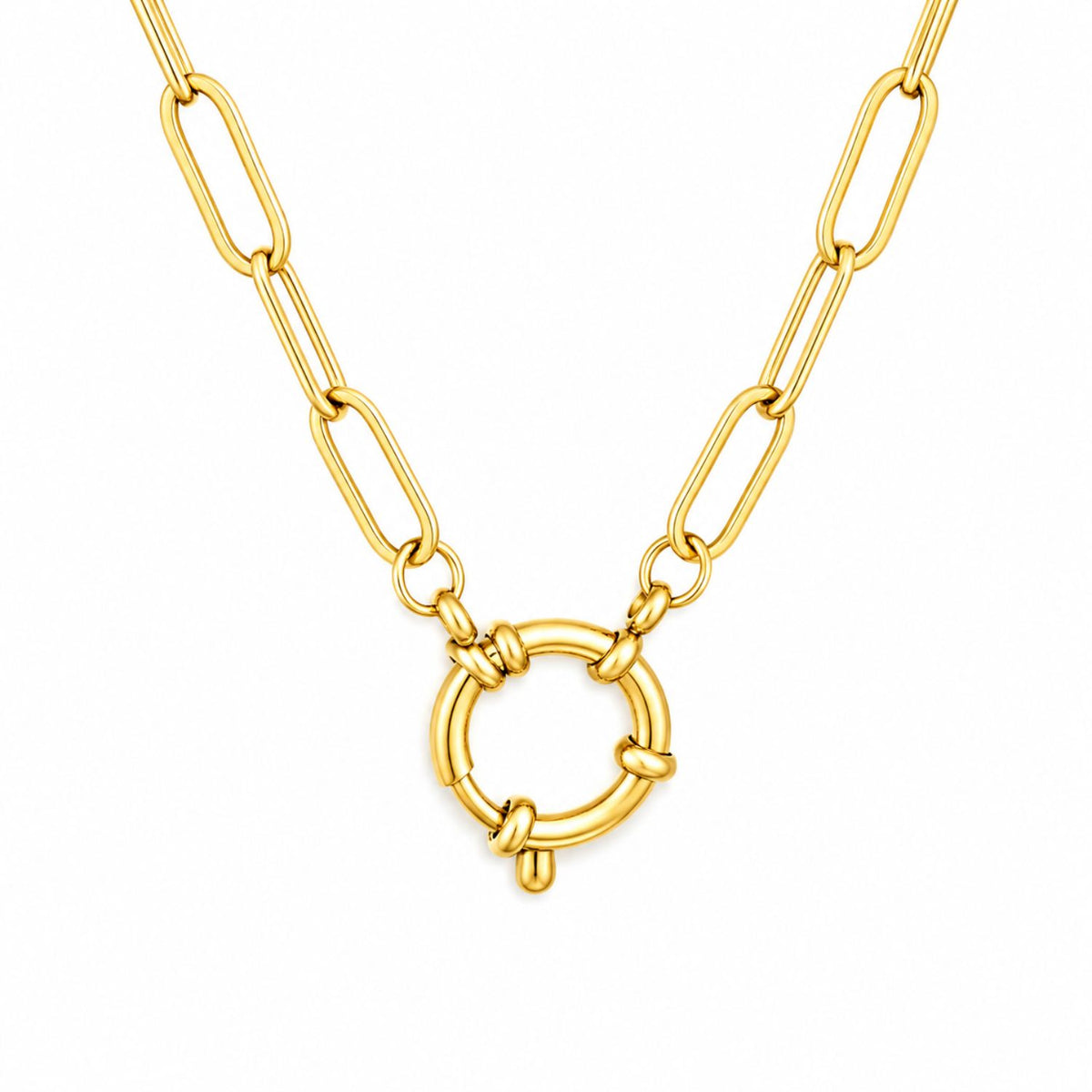 Lant Placat cu Aur 14k Paperclip Clasp