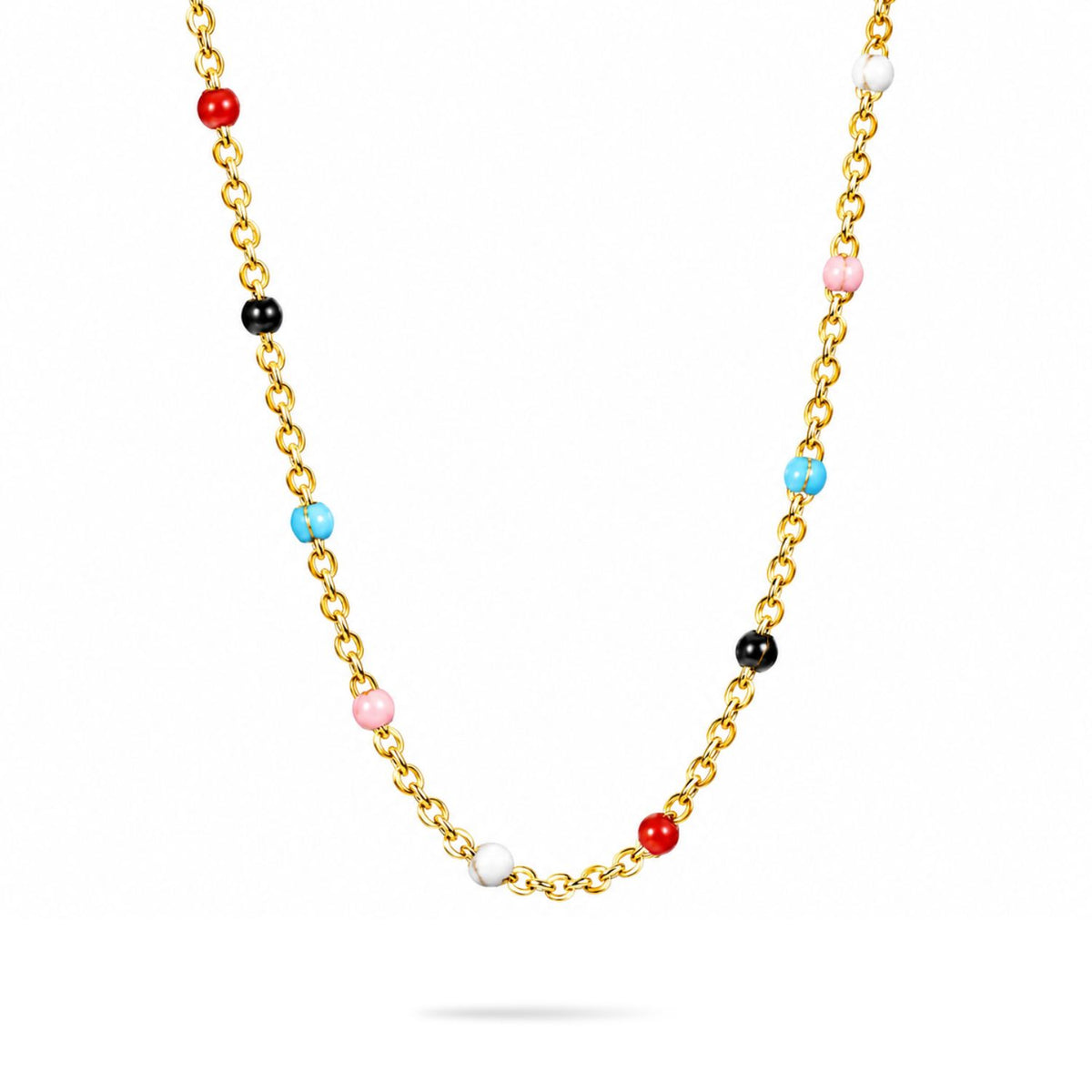Lant Placat cu Aur 14k Pietre Multicolore