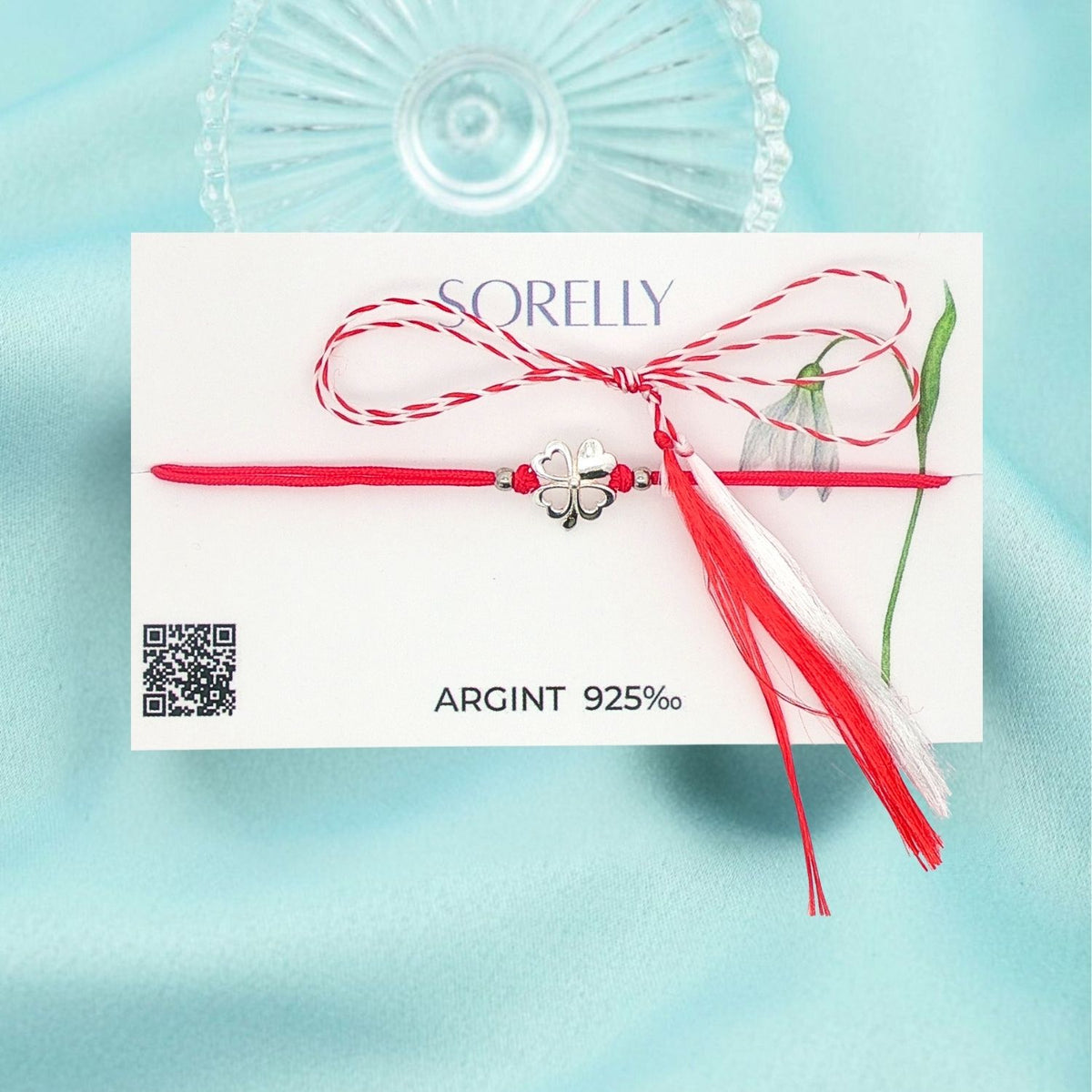 Martisor Bratara Argint Snur cu Trifoi