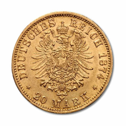 Moneda de Aur 20 Marci Germane Wilhelm I 1871 - 1888