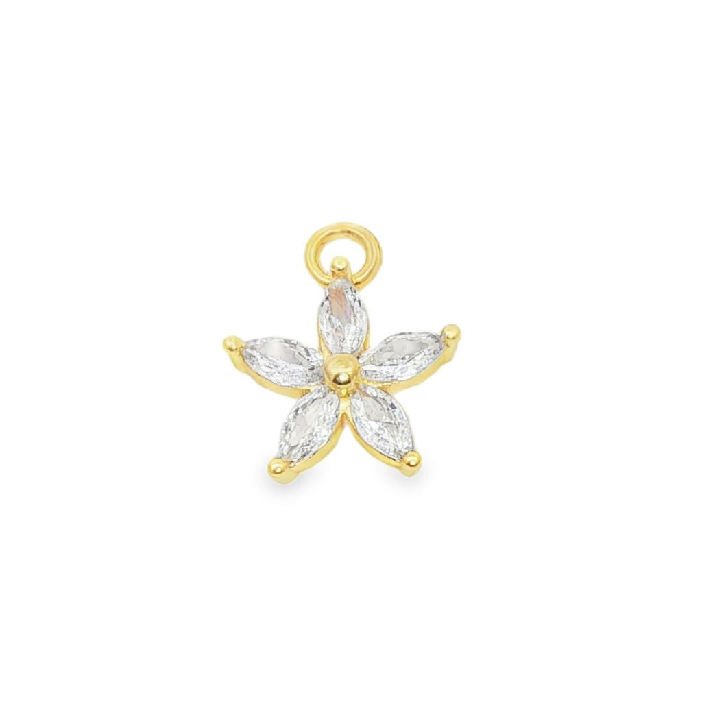 Pandantiv Aur 14k Floare cu Pietre Zirconia