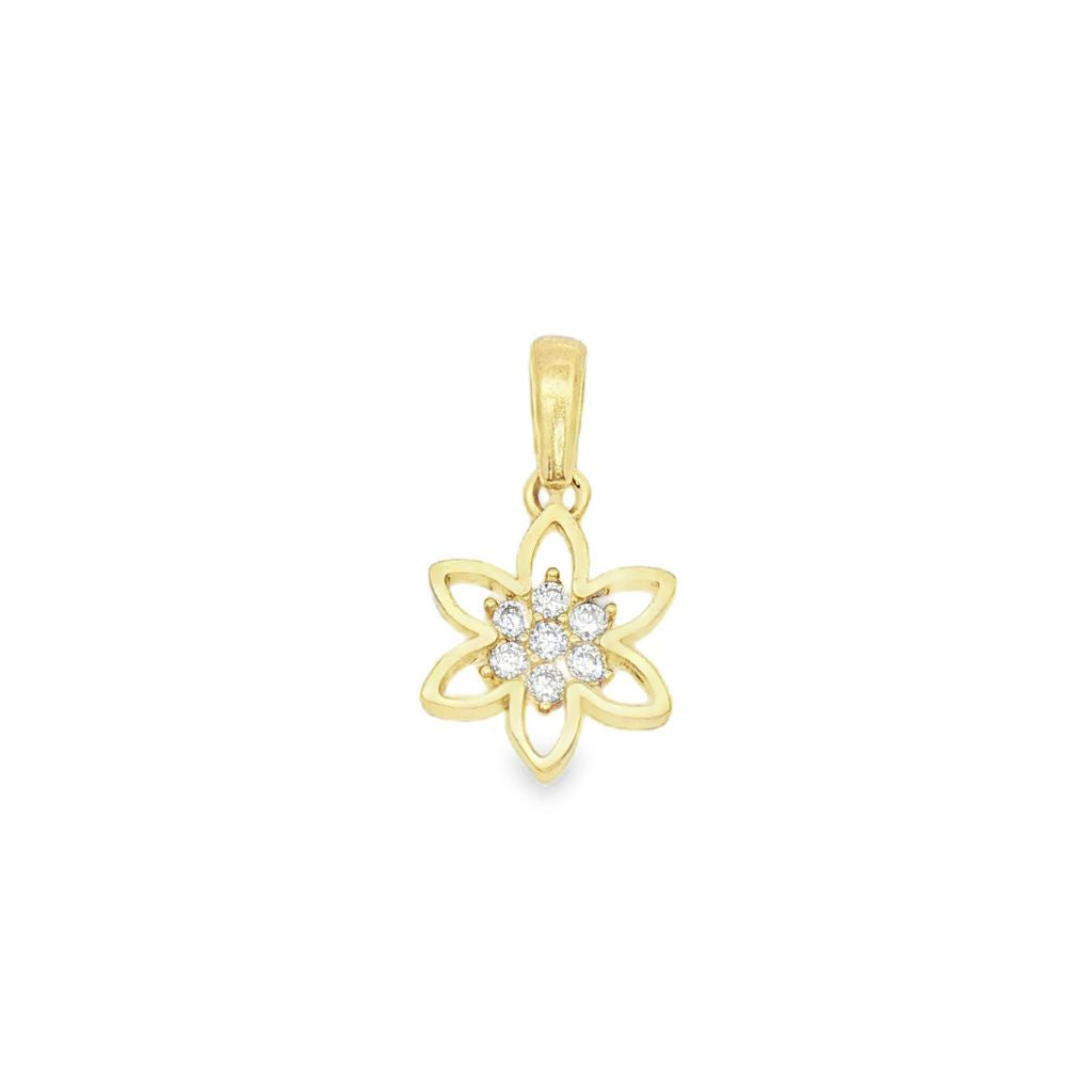 Pandantiv Aur 14k Flower cu Pietre Zirconia