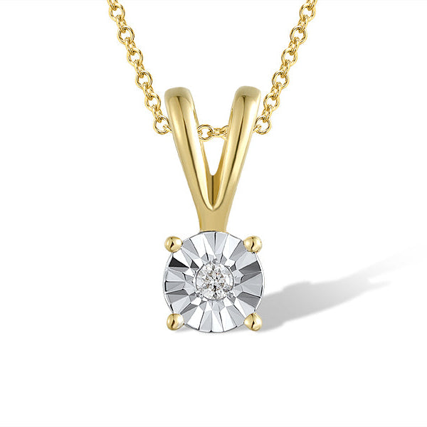 Pandantiv Aur 14k Clasic cu Diamant 0.0183ct