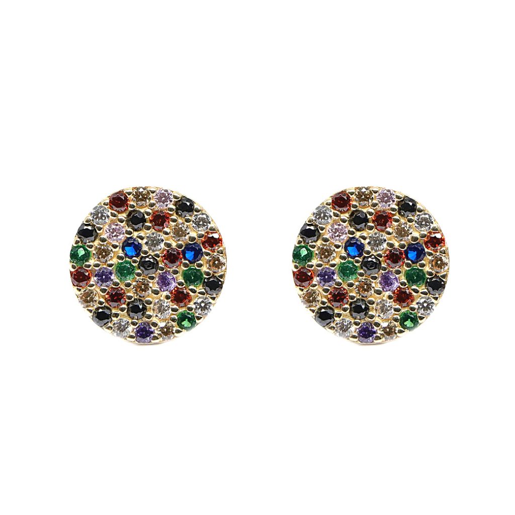 Cercei Aur 14k Banut cu Pietre Multicolore