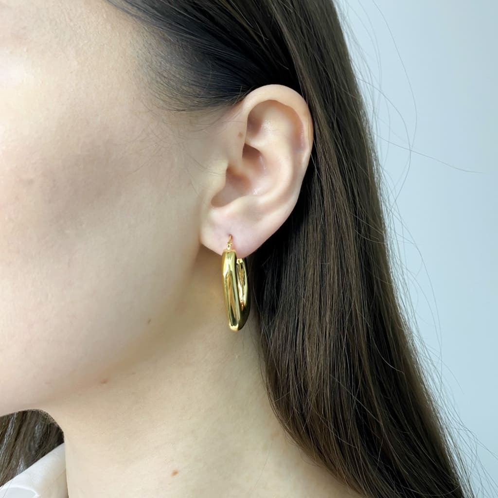 Cercei Aur 14k Dreptunghiulari