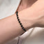 Bratara Snur cu Bile Aur 14k si Pietre Onix Negre 4 mm