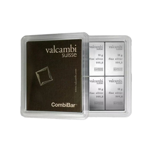 Lingou Argint 10 x 10 g CombiBar™ Valcambi Suisse
