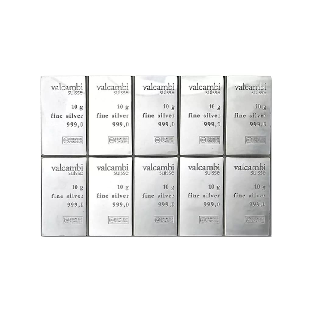 Lingou Argint 10 x 10 g CombiBar™ Valcambi Suisse