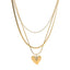 Lant Placat cu Aur Layered Heart - SORELLY