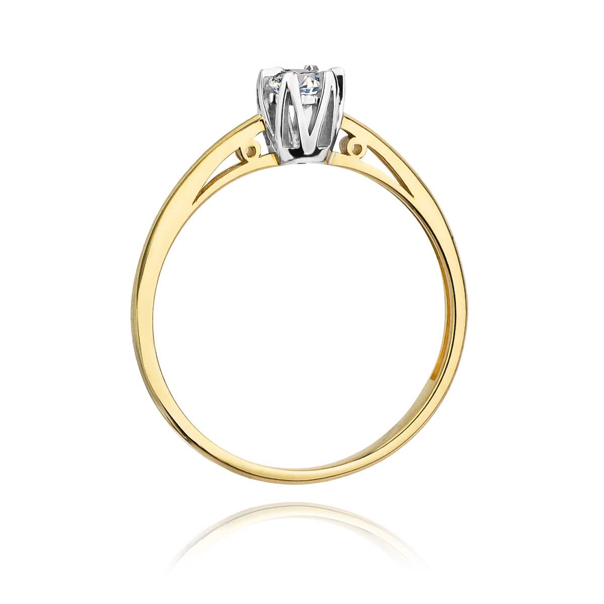 lnel de Logodna Aur 14k cu Diamant 0.15ct Solitaire