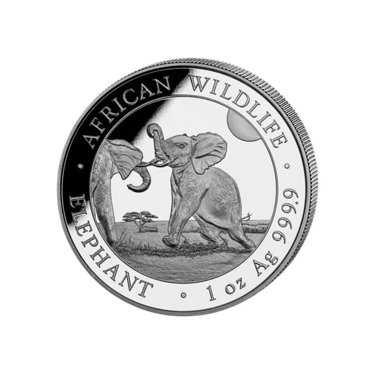 Moneda Argint 31.1 g (o uncie) 999‰ Elefantul Somalez