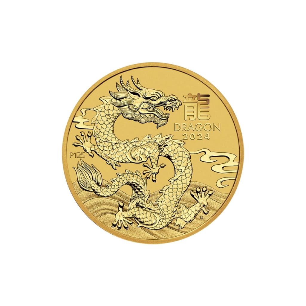 Moneda Aur 1/20 uncie Lunar Australian Anul Dragonului 2024