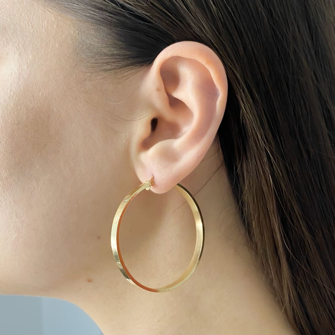 Cercei Aur 14k cu Nituri 4mm