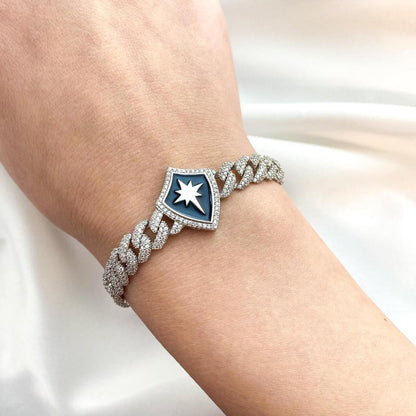 Bratara Argint Cuban North Star
