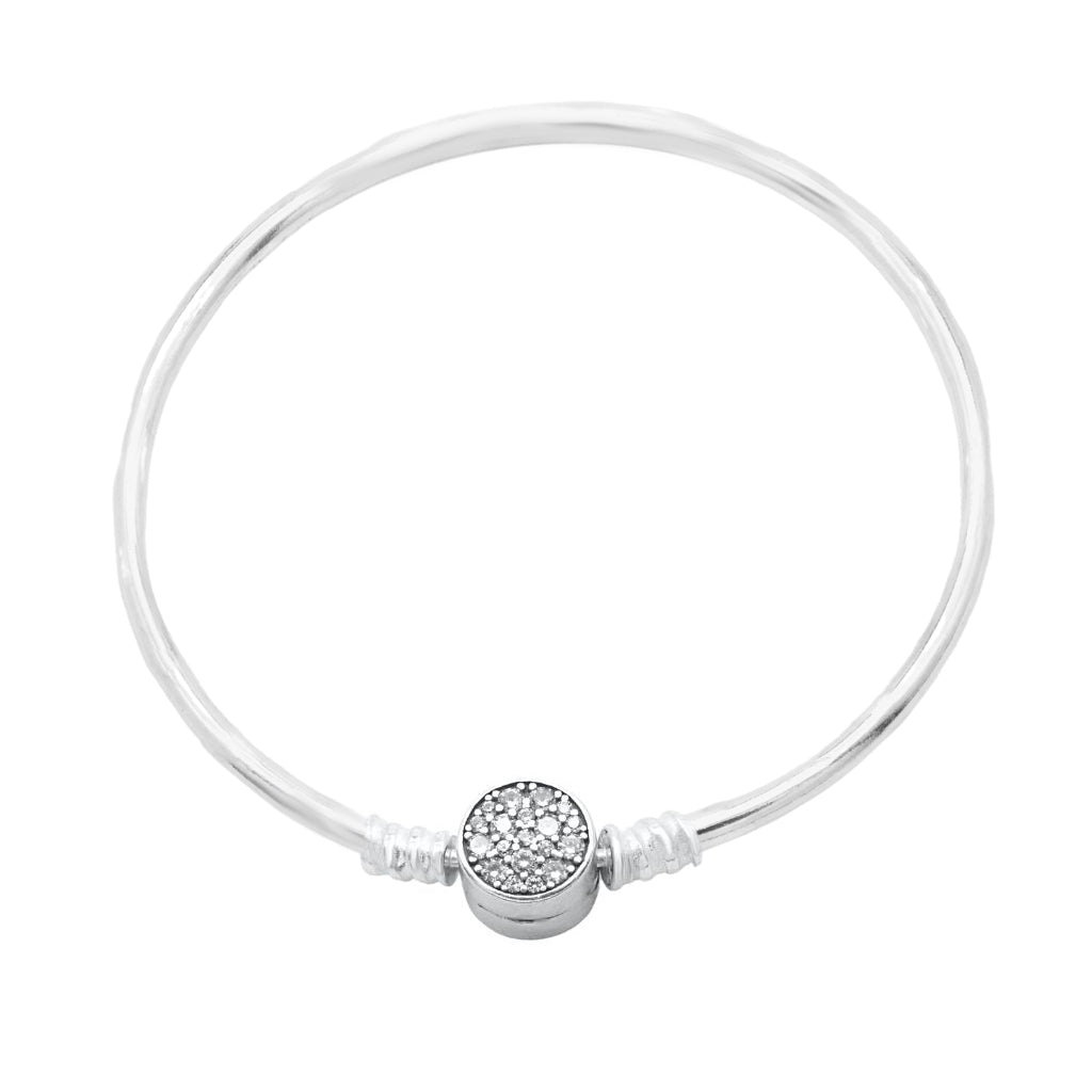 Bratara Argint Fixa pentru Talismane Charm Cerc cu Pietre Zirconia