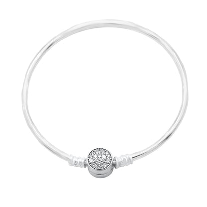 Bratara Argint Fixa pentru Talismane Charm Cerc cu Pietre Zirconia