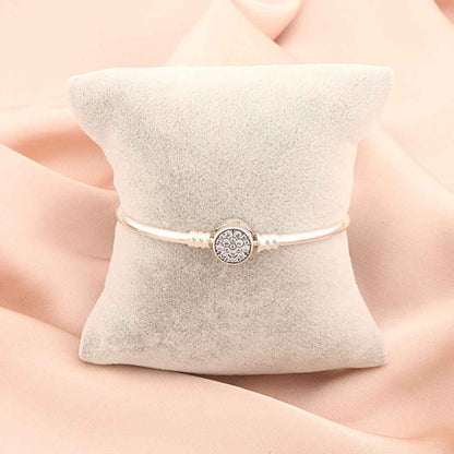 Bratara Argint Fixa pentru Talismane Charm Cerc cu Pietre Zirconia