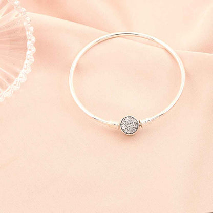 Bratara Argint Fixa pentru Talismane Charm Cerc cu Pietre Zirconia