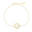 Bratara Argint Placat cu Aur Floare cu Sidef