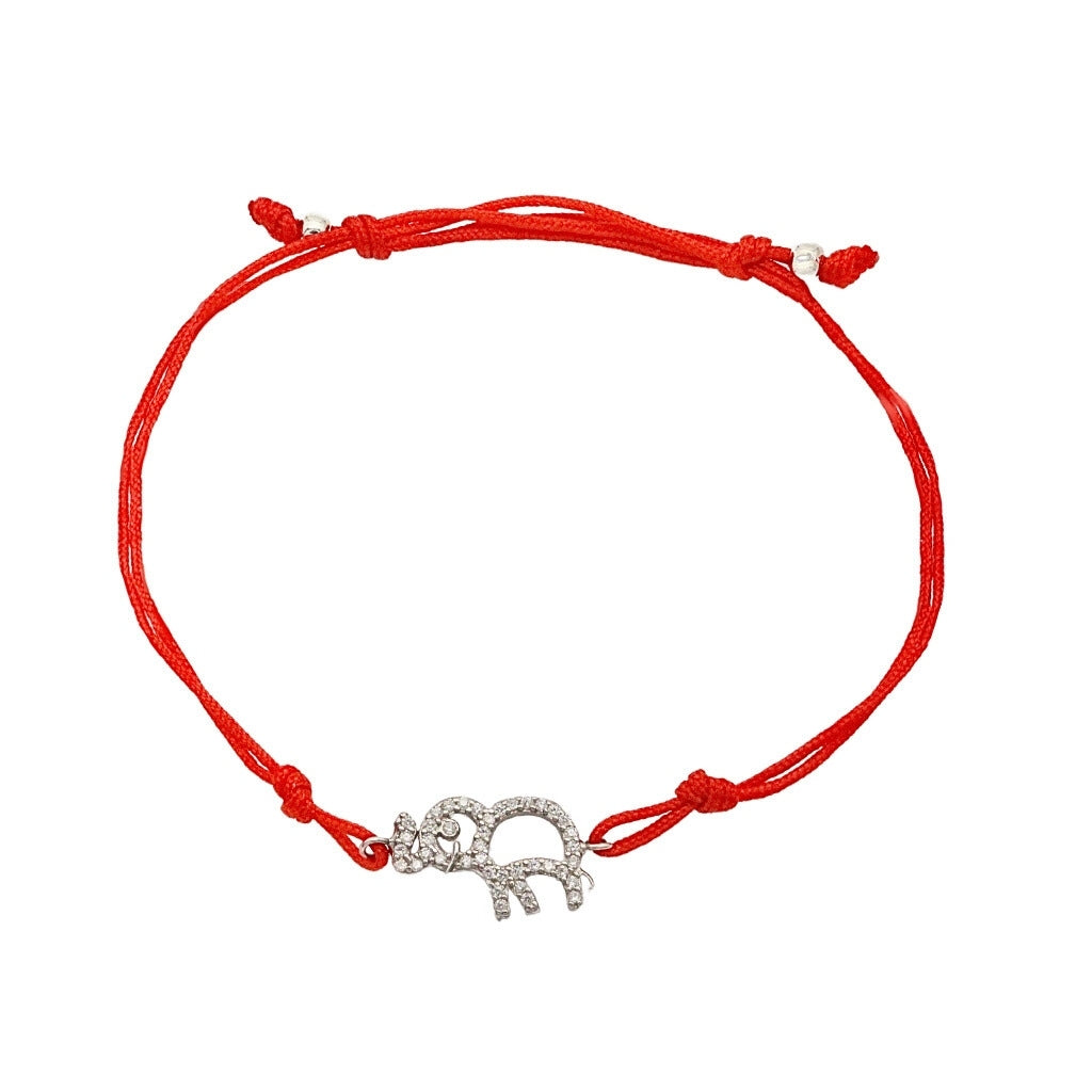 Bratara Argint Snur Elefant cu Pietre Zirconia