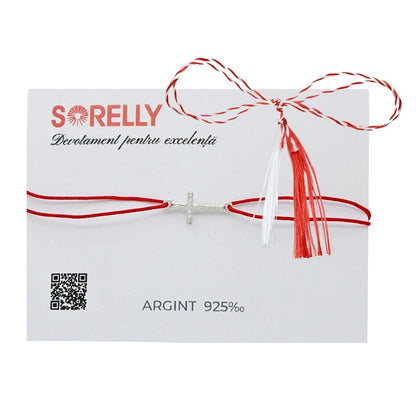 Martisor Bratara Argint Snur Cruce cu Striatii