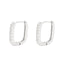 Cercei Argint Huggie Hoops Ovali cu Pietre Zirconia