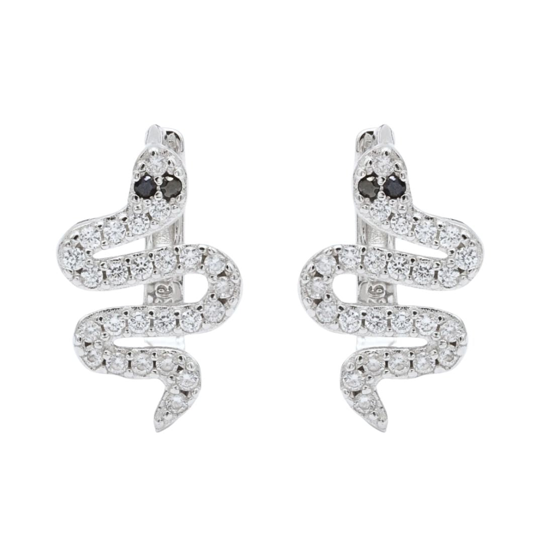 Cercei Argint Snake cu Pietre Zirconia