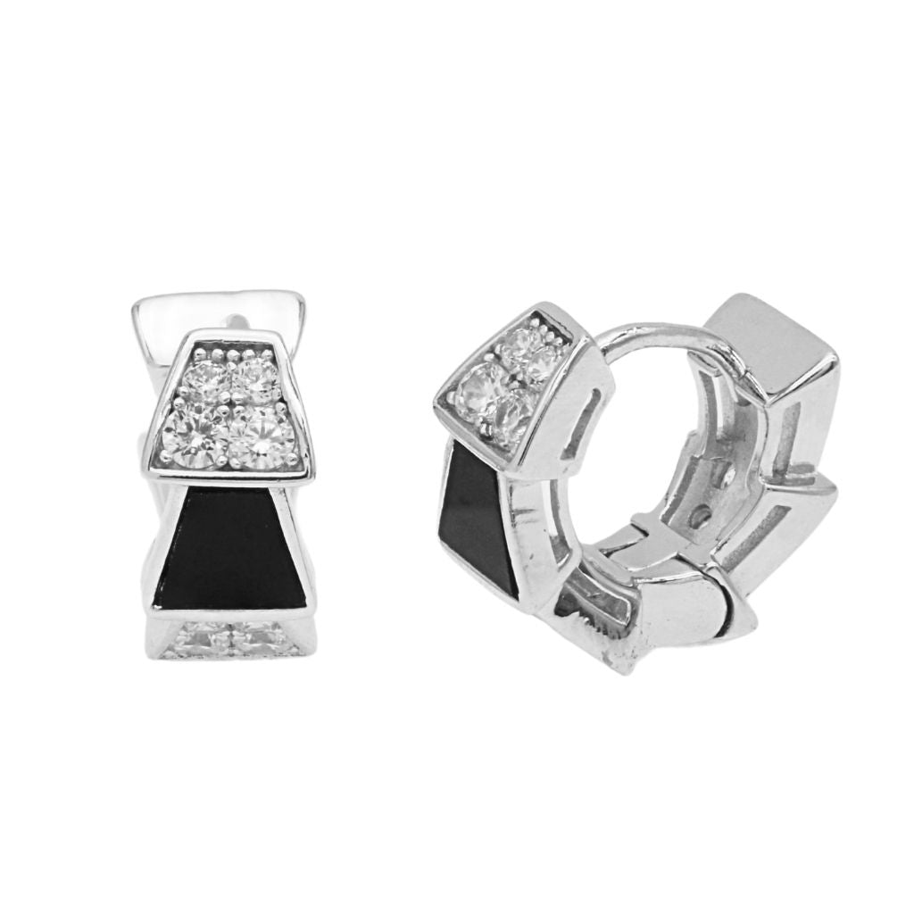 Cercei Argint Veriga Black Stone