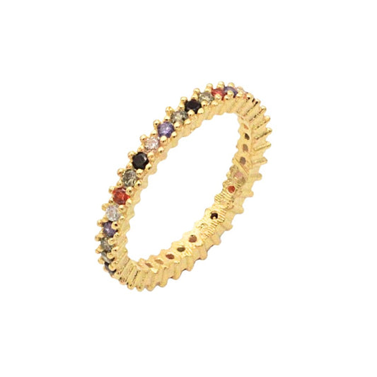 Inel Argint Placat cu Aur Eternity Multicolor
