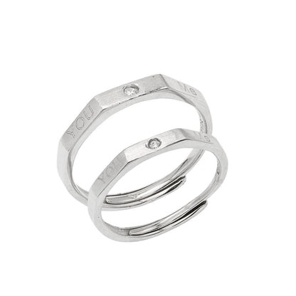 Set Inel Argint Pentru Cuplu You & Me