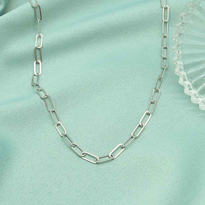 Lant Argint cu Zale Paperclip
