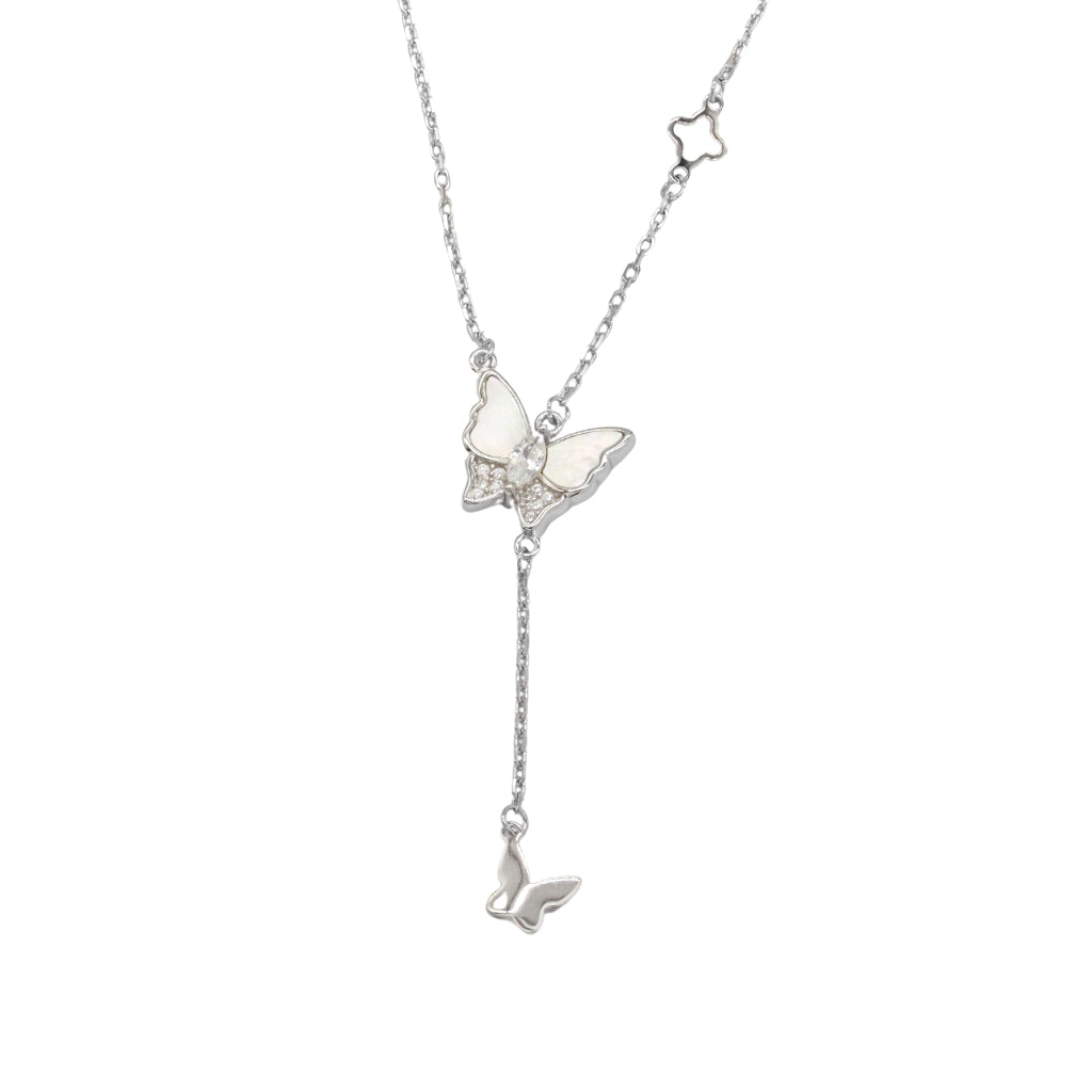 Lant Argint Dainty Butterflies
