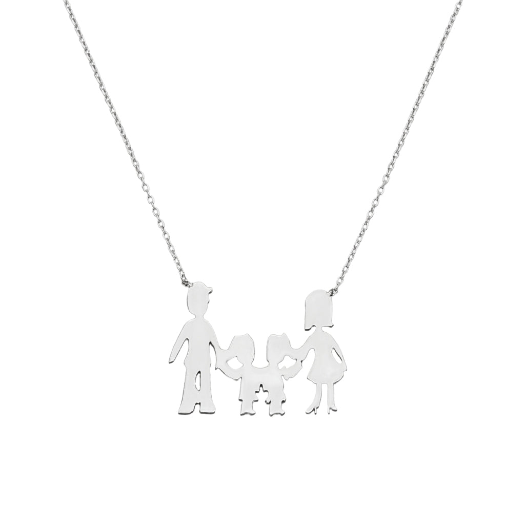 Lant Argint Familie Mama Tata si Doi Copii