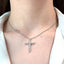 Lant Argint Modern Cross cu Pietre Zirconia