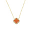 Lant Argint Placat cu Aur Floare Rosie