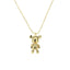 Lant Argint Placat cu Aur Punk Teddy Bear