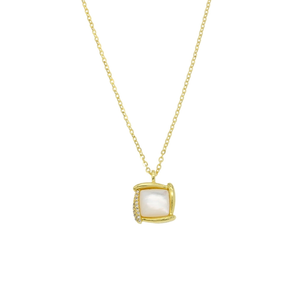 Lant Argint Placat cu Aur Elegant Square