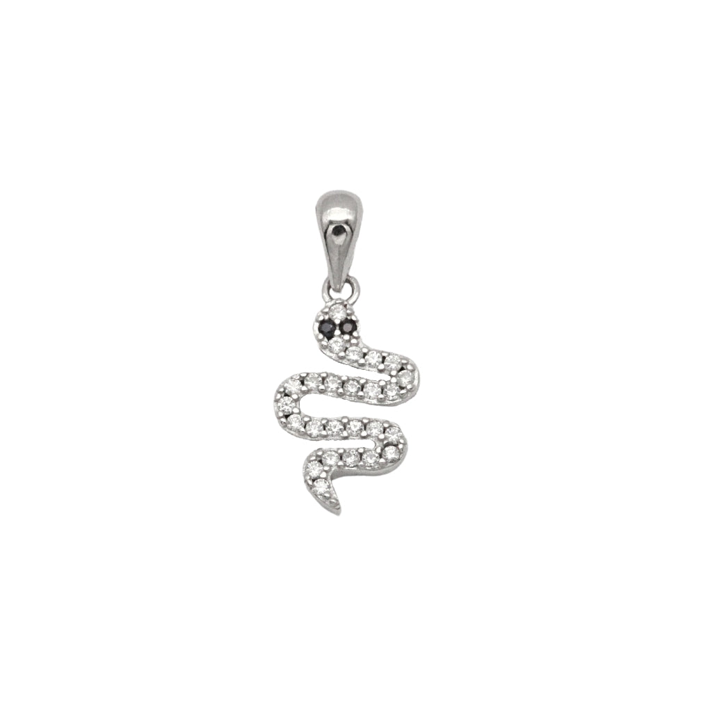 Pandantiv Argint Snake cu Pietre Zirconia