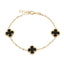 Bratara Aur 14k cu Flori Onix