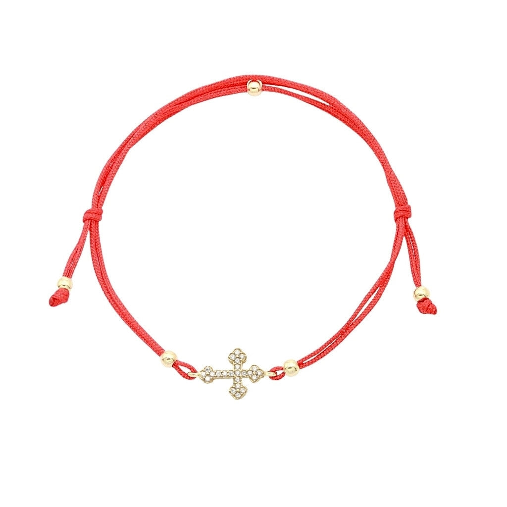 Bratara Aur 14k Snur Cruce cu Pietre Zirconia
