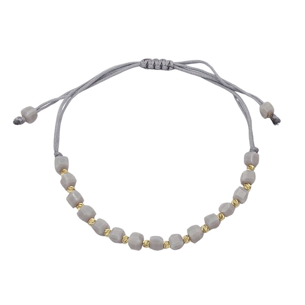 Bratara Aur 14k Snur cu Cristale Gri