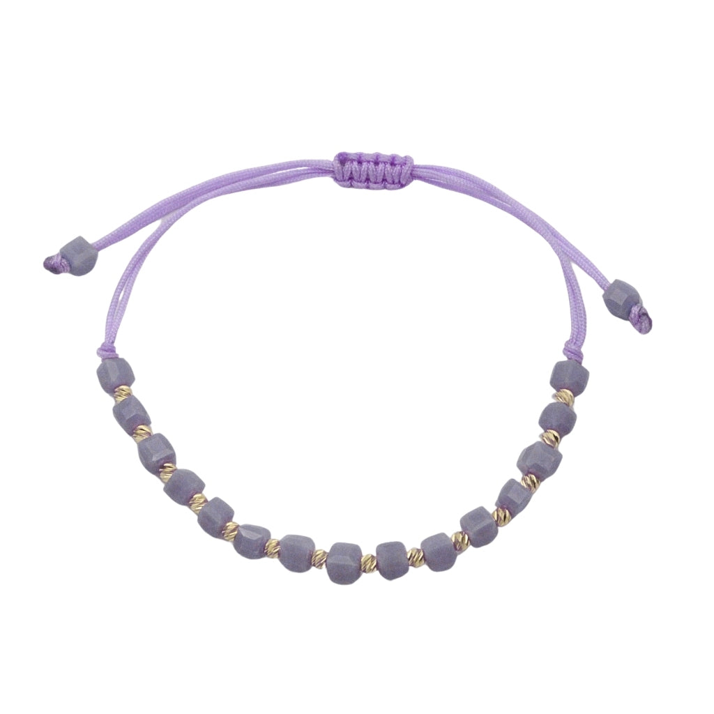 Bratara Aur 14k Snur cu Cristale Mov Lavender
