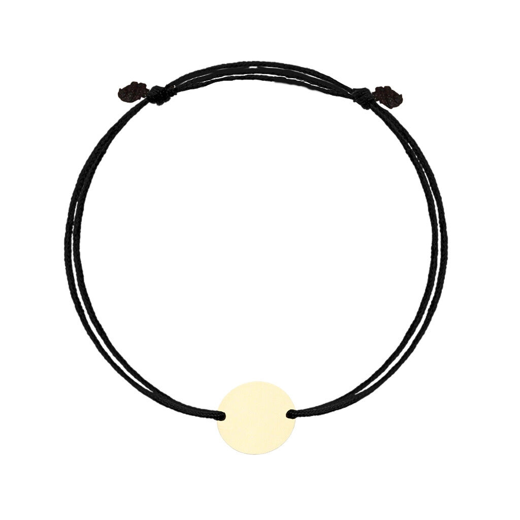 Bratara Aur 14k Snur Negru Banut Gravabil