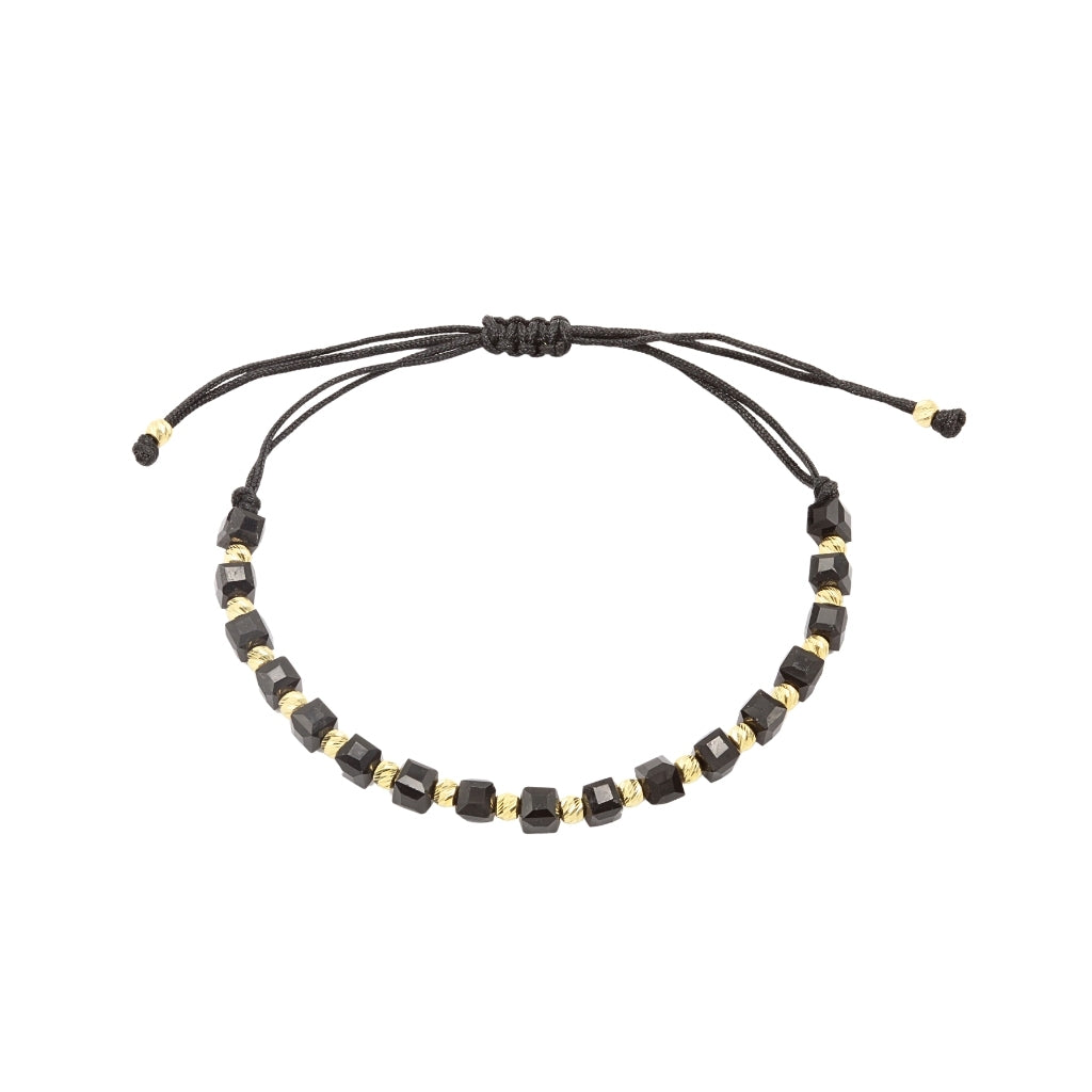 Bratara Aur 14k Snur Negru cu Onix