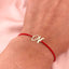 Bratara Aur 14k Snur Rosu Litera N